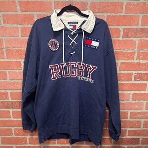 Tommy Hilfiger Vintage Rugby Shirt | Mens XL | Retro Y2K Preppy Streetwear